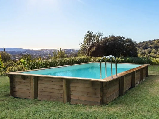 Kit de Piscine en Bois Rectangulaire Sunrise 8,20 x 5,20 x 1,44 m