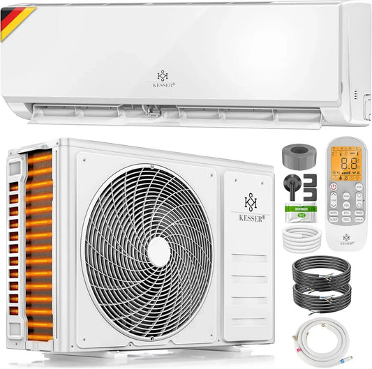 Système de Climatisation Réversible KESSER® avec WiFi et Application - Refroidissement Efficace A++ / Chauffage A+ - Réfrigérant R32, Écran LCD, Unité Split 12000 BTU/h