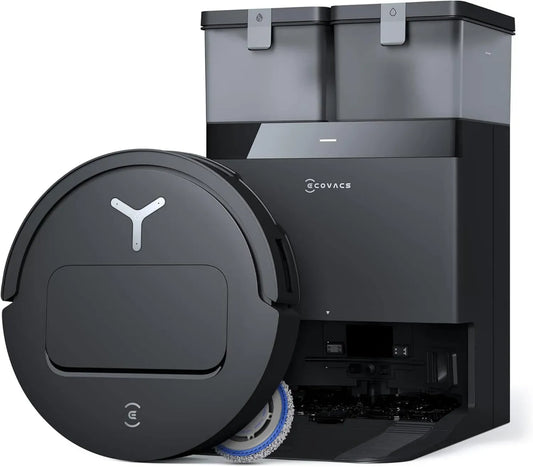 Robot Aspirateur Laveur ECOVACS T50 Pro Omni Gen2, Succion 21000Pa, Brosse Latérale Extensible, Nettoyage Automatique, Lavage à l'Eau Chaude, Noir