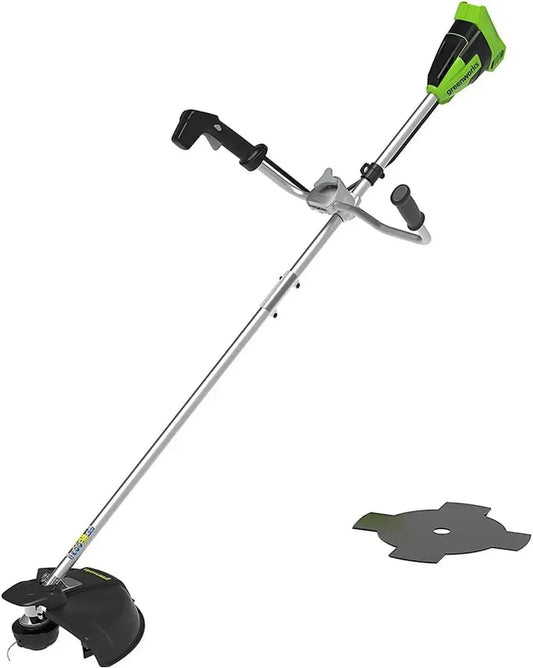 Débroussailleuse Sans Fil Greenworks GD40BCB avec Moteur Brushless, Guidon Ergonomique, Coupe 40 cm, Compatible Fil 2 mm ou Lame 25 cm, Produit Seul, Garantie 3 Ans